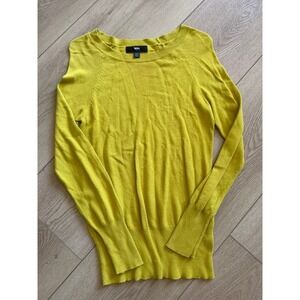 Mossimo‎ Womens Mustard Yellow Crew Neck Raglan Sleeve Knit Sweater XS TP